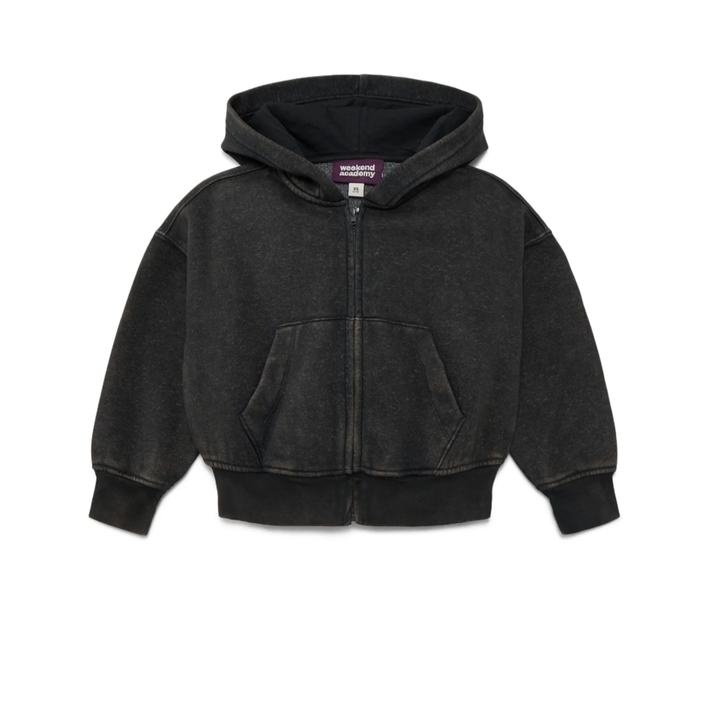 New Kids Black Washed Zip Hoodie
